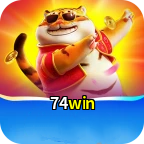 Imagem promocional da 74win mostrando a plataforma e suas vantagens